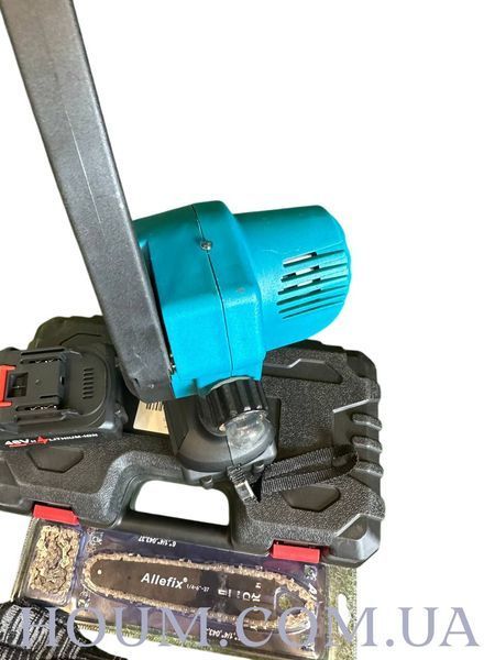 Акумуляторна ланцюгова мініпила Krafftec  6" 48V 6Ah для обрізки дерев Електопилка 2 акумулятора в кейсі HM-1201 фото