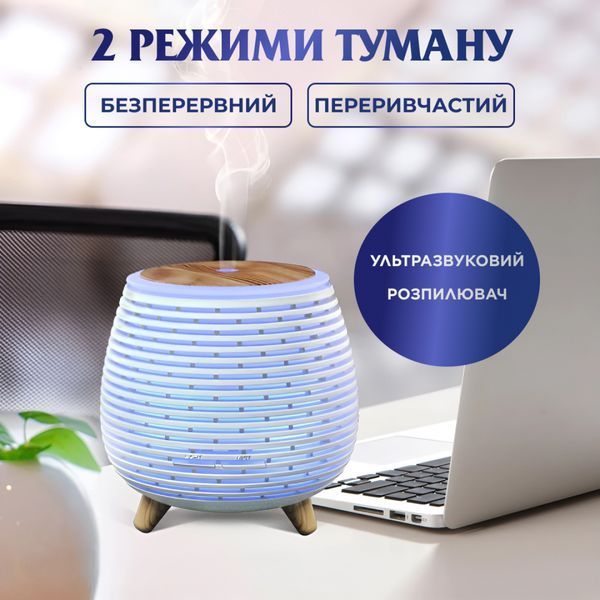 Зволожувач повітря аромадифузор з підсвічуванням 140 мл, білий HPKP6049B фото