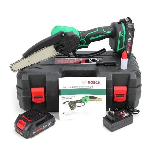Акумуляторна міні-пила Bosch UniversalChain 18 (24V, 5Аh, шина 15 см) АКБ веткоріз Бош UnCh-18 фото