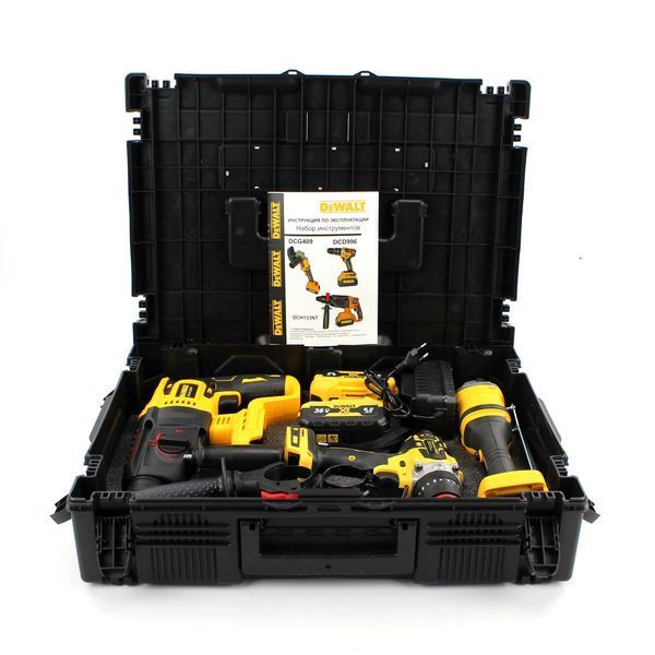 Набір 3в1 АКБ DeWalt 48V (Шуруповерт DCD996 + КШМ DCG409 + перфоратор DCH133NT) / Набір 3в1 Девольт HM-3v1-DW фото