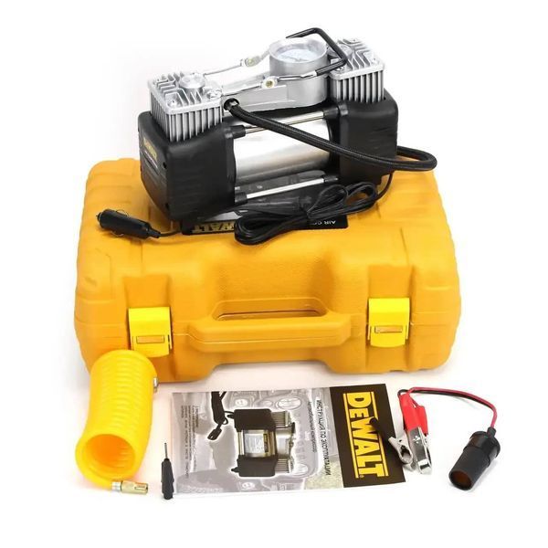 Двопоршневий компресор з інструментом DeWalt (72л/хв 12 V, 30A), повітряний електричний автокомпресор DW12-30 фото
