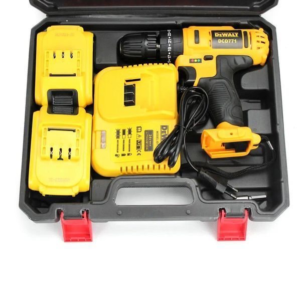 Шурупокрут ударний DeWALT DCD771 (24V, 6Ah) з набором інструментів DCD771 фото