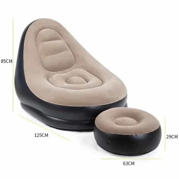 Надувне крісло з пуфом набір з 3шт Air Sofa (116х98х83см), зручний диван до 150 кг Польща HM-AirSofa фото